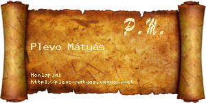 Plevo Mátyás névjegykártya